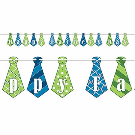 THE BEISTLE 6 in. x 12 ft. Happy Fathers Day Streamer - Blue, Green & White, 12PK 54873